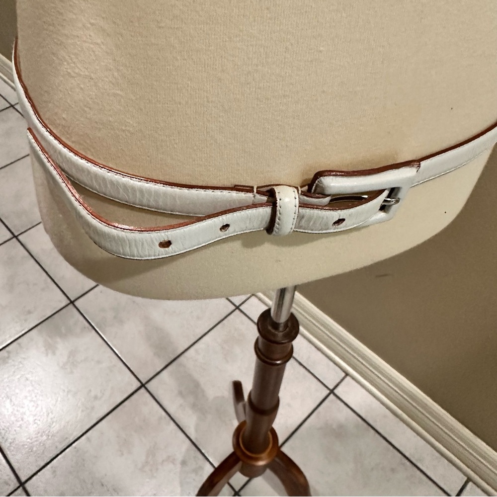 TreVero White and Tan Genuine Leather Belt TreVero Vintage Vintage - Picture 13 of 15